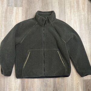 Abercrombie & Fitch Men’s Olive Green Sherpa Fleece Jacket-size XL *NEW*